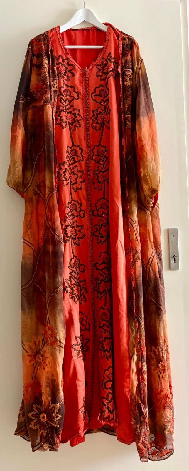 Marokkaanse jurk/ takshita/ kaftan, Maat 38/40 (M), Overige typen, Bruin, Ophalen of Verzenden