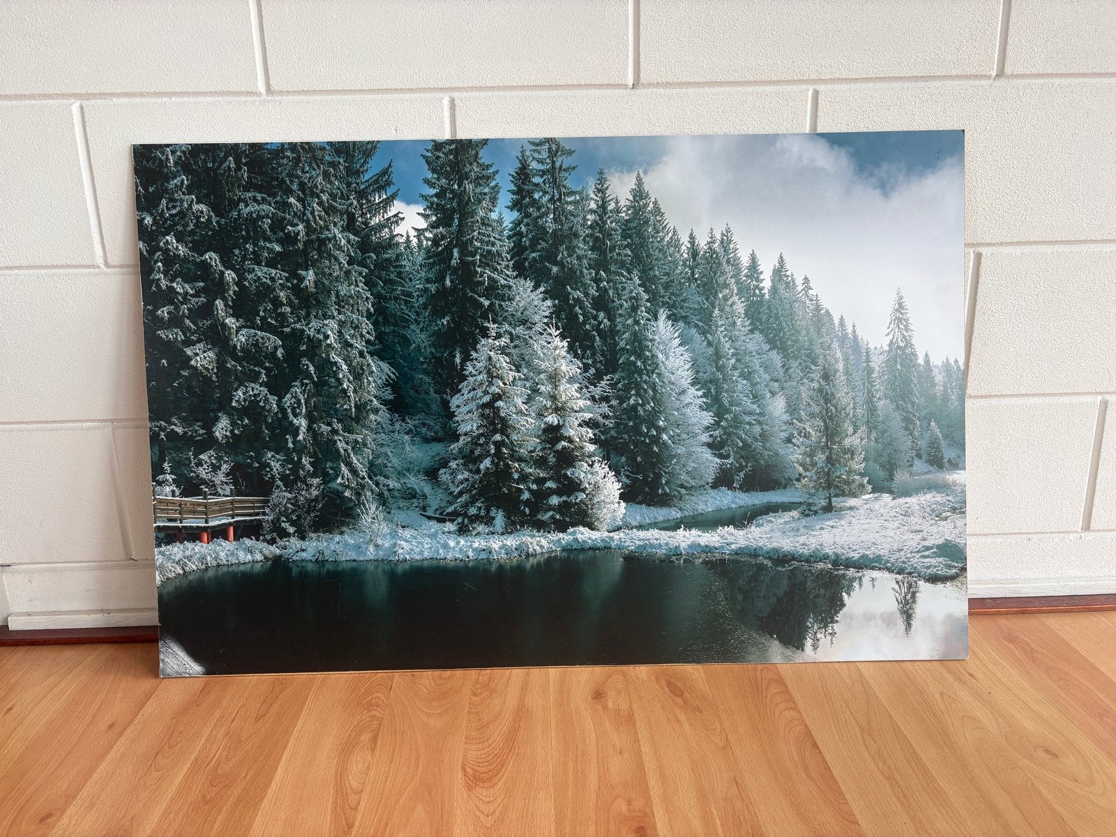 Kerstdorp achterwand / modelbouw plaat - Winterlandschap, Ophalen, Nieuw