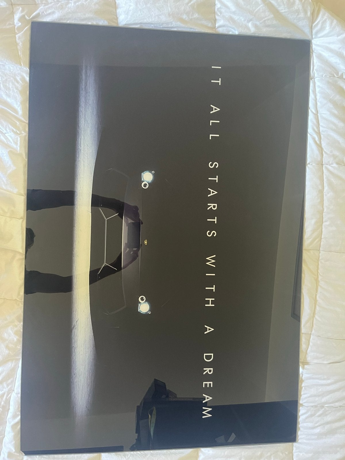 Lamborghini poster "It all starts with a dream", Huis en Inrichting, Ophalen, Gebruikt, Oorspronkelijke maker, 100 tot 125 cm