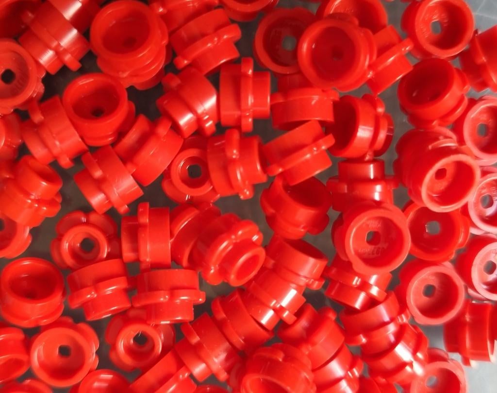 Lego 1x1 round plate with flower, Red (per 100), Ophalen of Verzenden, Nieuw, Losse stenen, Lego
