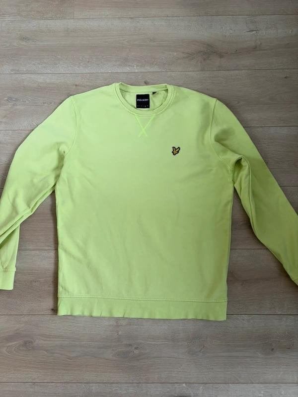 Lyle and Scott crewneck sweater - Limegroen / Neon - Maat XL, Maat 56/58 (XL), Ophalen of Verzenden, Zo goed als nieuw, Lyle & Scott