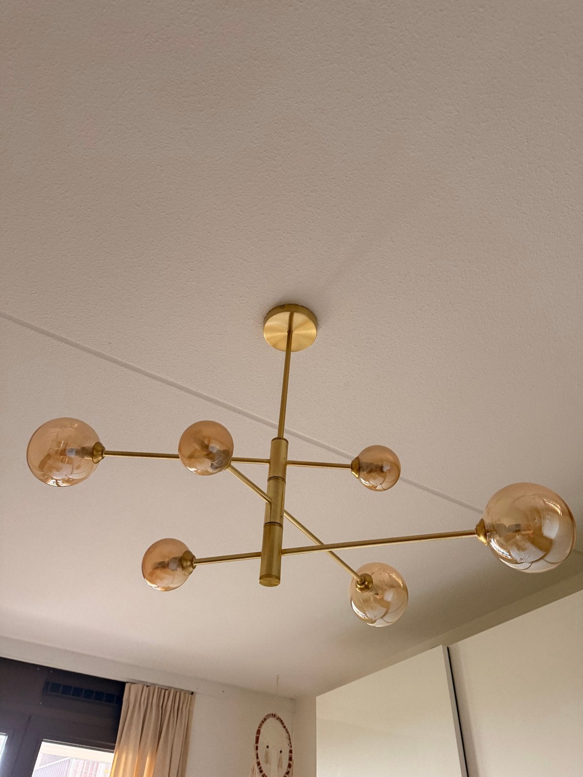 Nieuwe gouden/beige metalen lamp - modern design, Ophalen, Nieuw, Metaal
