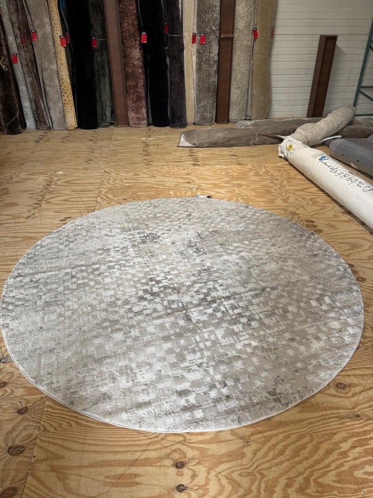 Vloerkleed Gwen l Whoon | Meubilex l van €699,- voor €349,-, Ophalen, Gebruikt, Grijs, Rond