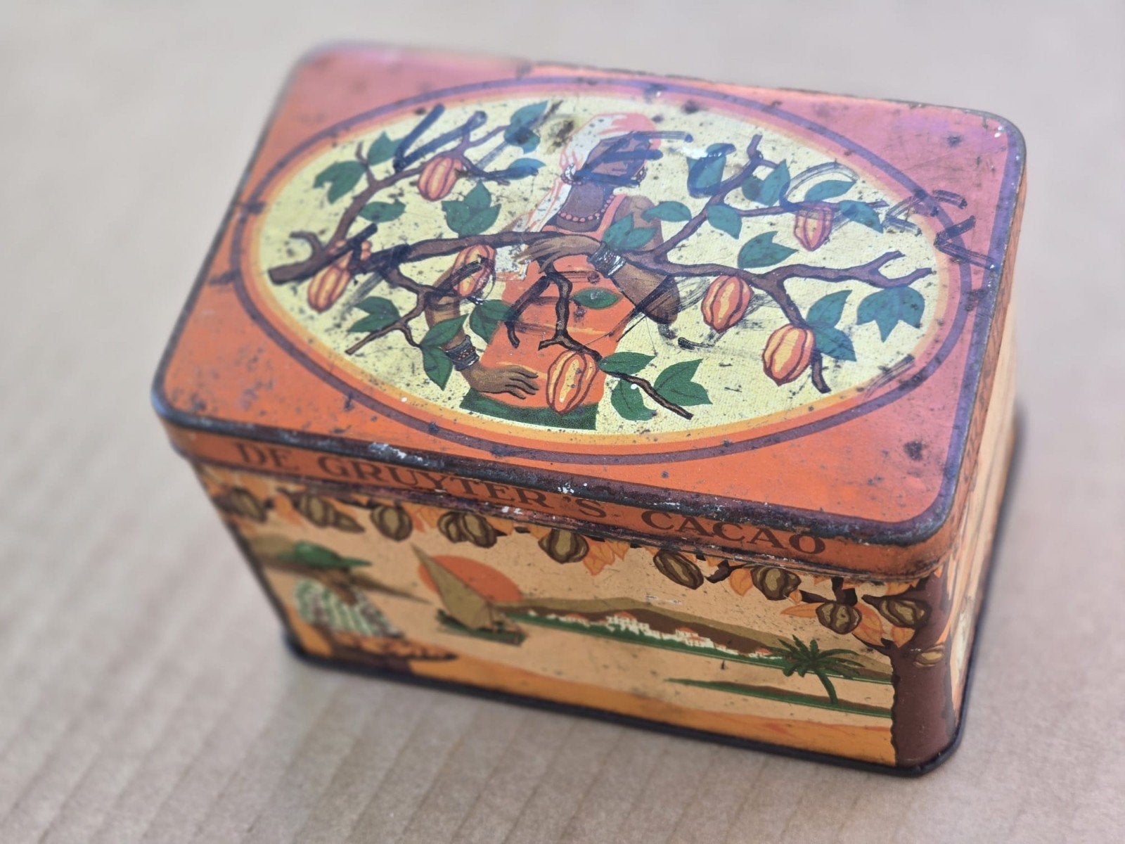 Vintage De Gruyter's Cacao blikje, Ophalen of Verzenden, Gebruikt, Overige typen, Overige merken