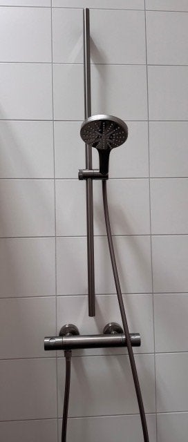 Grohe doucheset geborsteld staal - kalkvrij, Ophalen, Zo goed als nieuw, Rvs, Douche