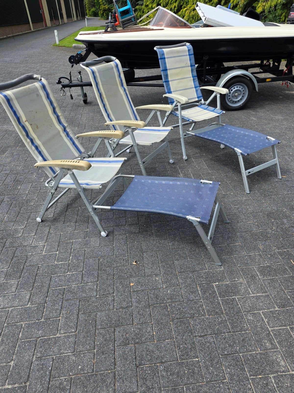 voetenbankjes voor aan campingstoel, Ophalen, Gebruikt, Campingstoel
