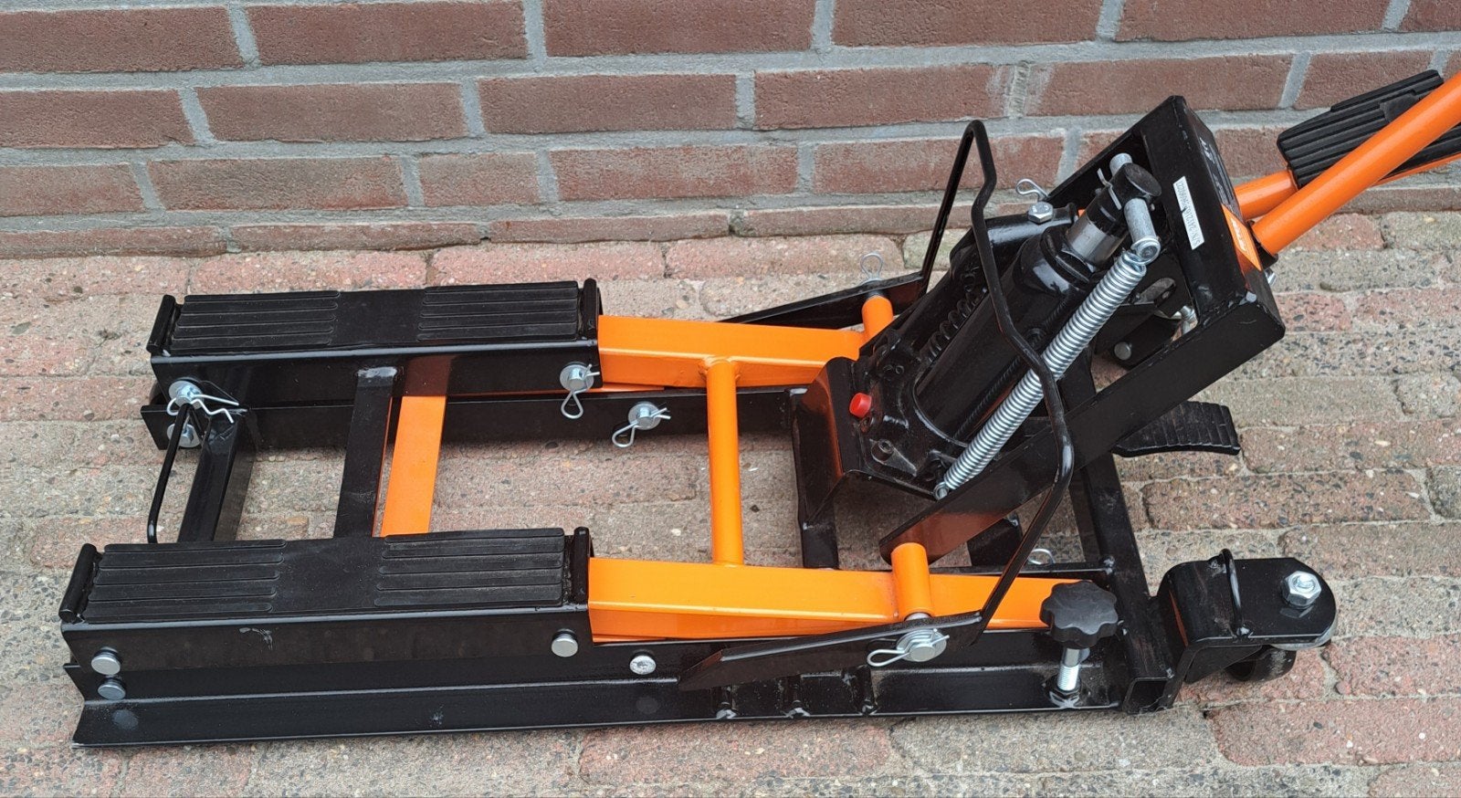 Hydraulische motorlift motorfietskrik - Oranje/Zwart, Ophalen, Zo goed als nieuw