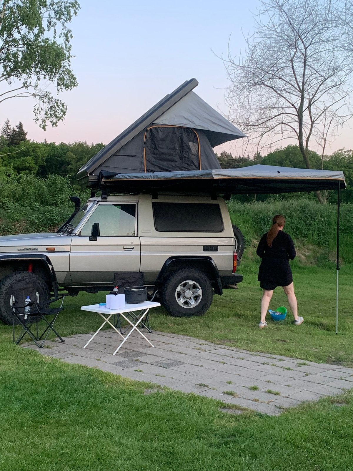 Quick pitch hardshell daktent met luifel voor frp top, Ophalen, Zo goed als nieuw
