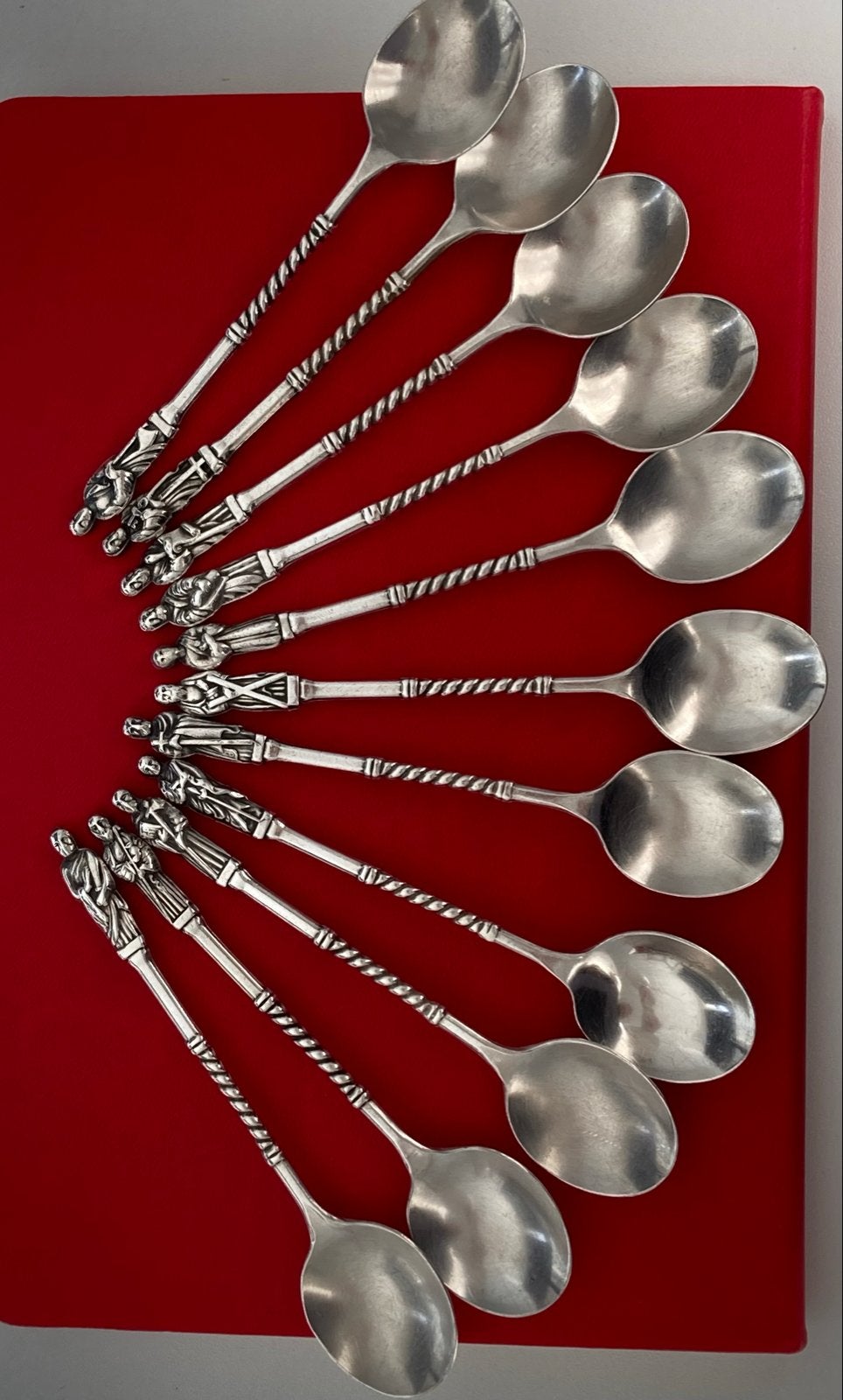 Set van 11 Zilveren Apostellepels - Antiek Bestek, Antiek en Kunst, Ophalen of Verzenden