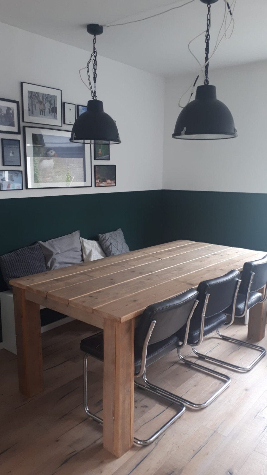 Steigerhouten eettafel 100x200 cm, Ophalen, 100 tot 150 cm, 200 cm of meer, Zo goed als nieuw