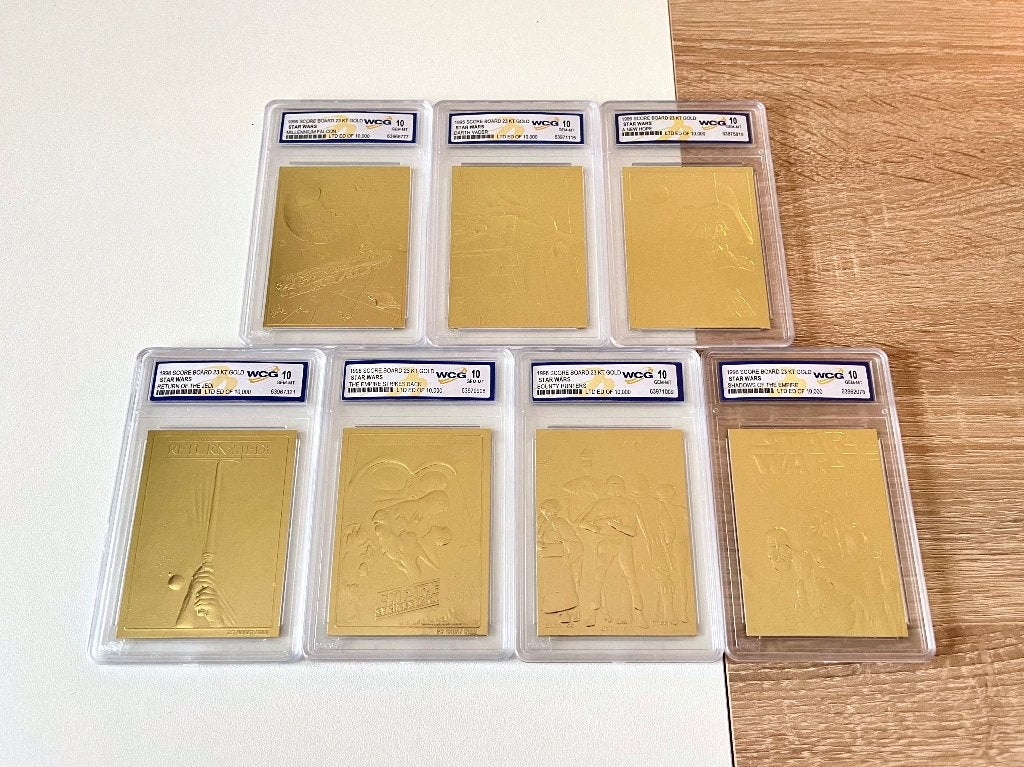 Star Wars 23KT Gold kaarten set (7x) WCG 10, Verzenden, Zo goed als nieuw, Overige typen