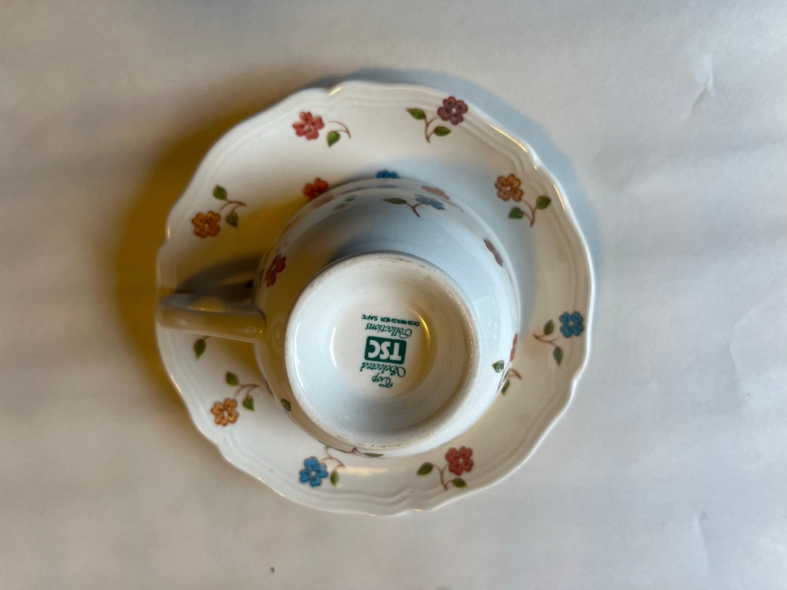 TSC Collections kop en schotel met bloemmotief, Ophalen of Verzenden