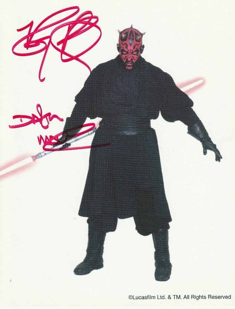 Gesigneerde foto van Ray Park, Darth Maul, Disney, Nieuw, Ophalen of Verzenden, Actiefiguurtje