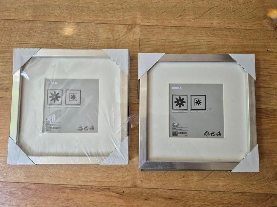 2x IKEA RIBBA fotolijst zilverkleurig, nieuw in verpakking, Huis en Inrichting, Minder dan 50 cm, Metaal of Aluminium, Nieuw, Ophalen of Verzenden