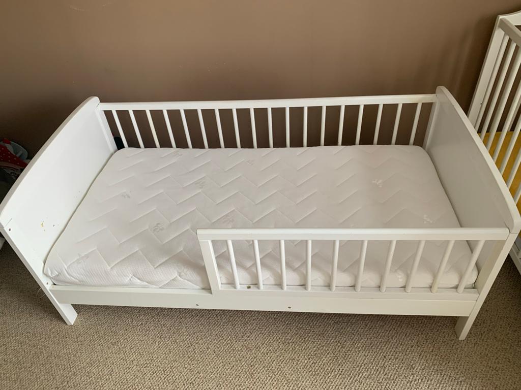 Gratis Kinderledikantje met matras, Ophalen, Gebruikt, 70 tot 85 cm, 140 tot 160 cm