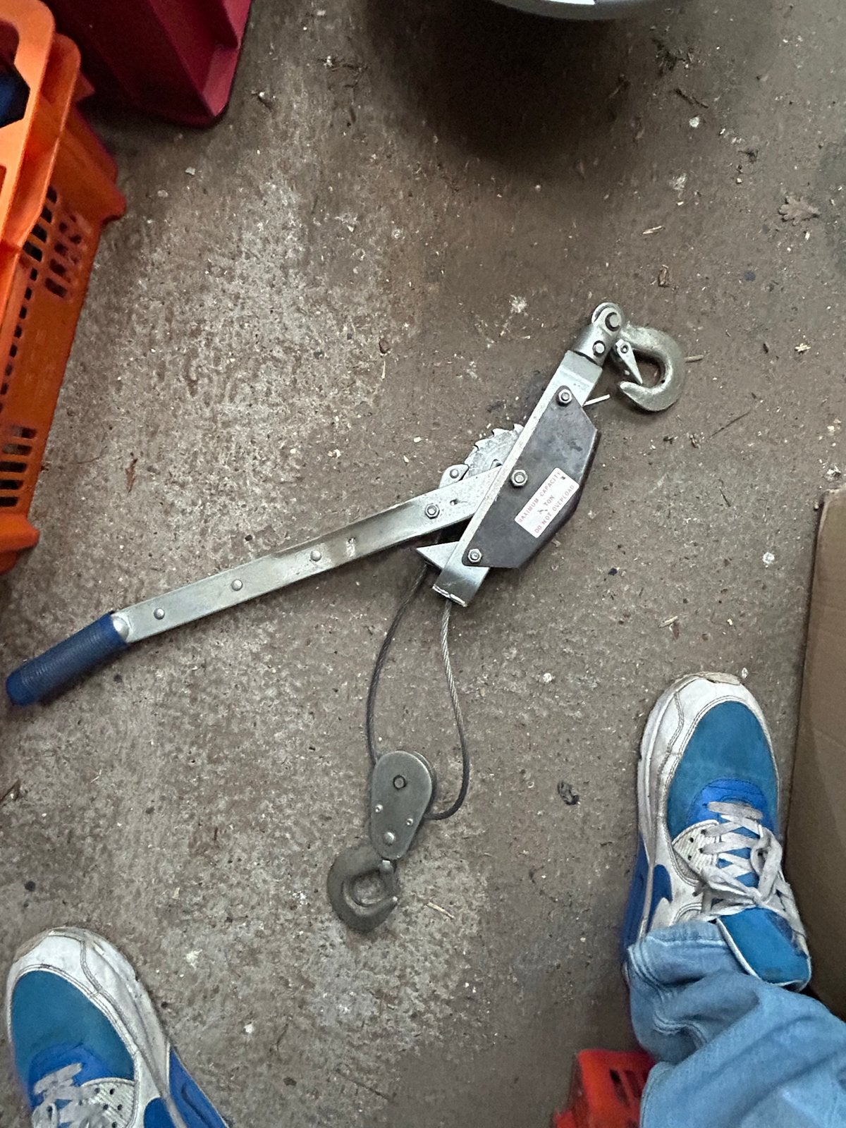 Kabeltakel 2 ton - Handmatige lier, Ophalen of Verzenden, Gebruikt, Handmatig