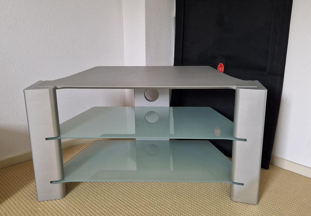 TV meubel modern hoek opstelling., Gebruikt, Glas, Minder dan 100 cm, Modern