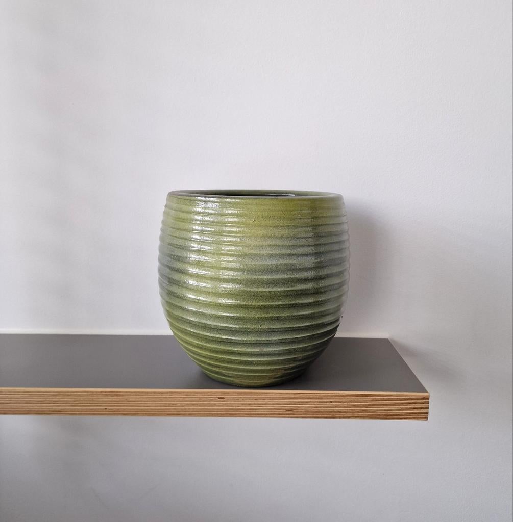 Groene bloempot Mica handmade, Ø18cm H20cm, Ophalen