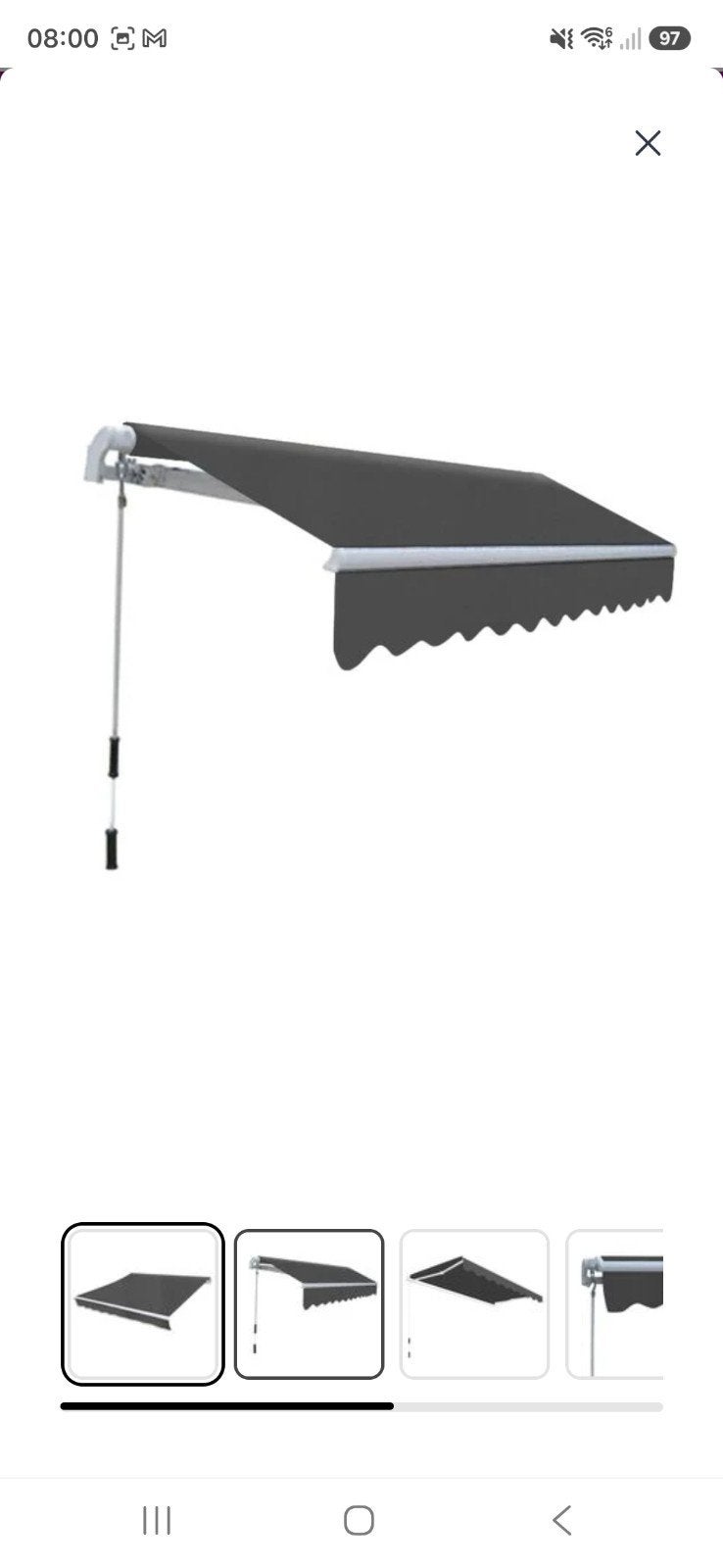 luifel, Tuin en Terras, Zonneschermen, 150 tot 300 cm, Ophalen, Knikarmscherm