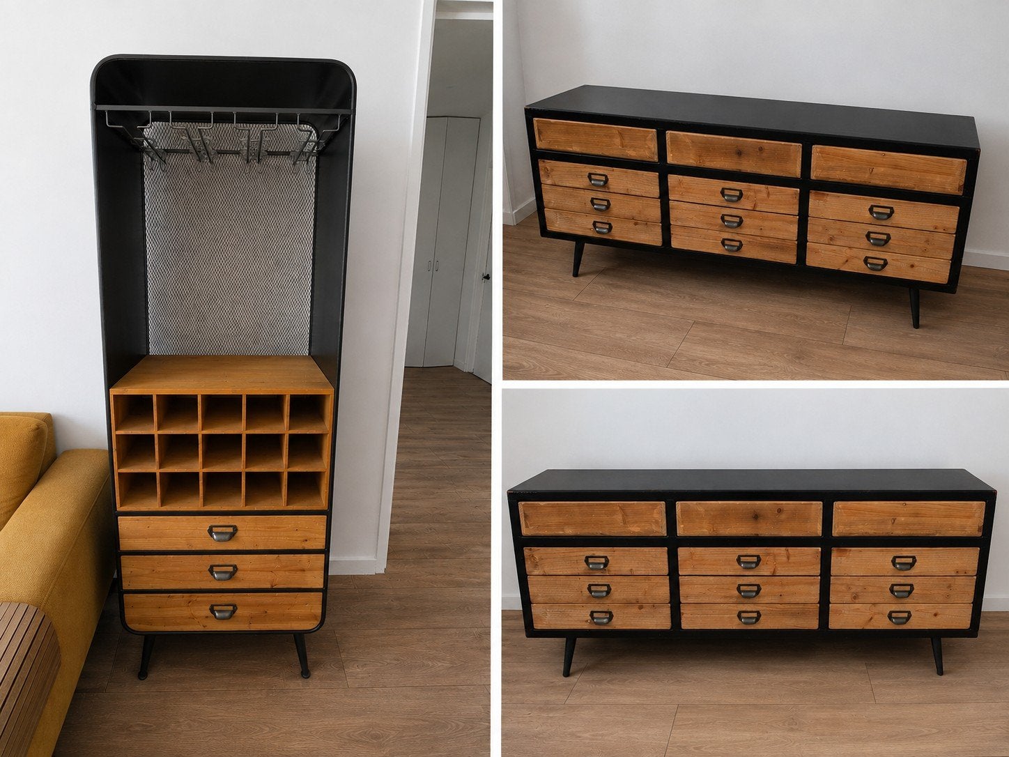 Mooie kasten: Industriële kapstok en dressoir, Huis en Inrichting, Gebruikt, 100 tot 150 cm, Met plank(en), Industrieel