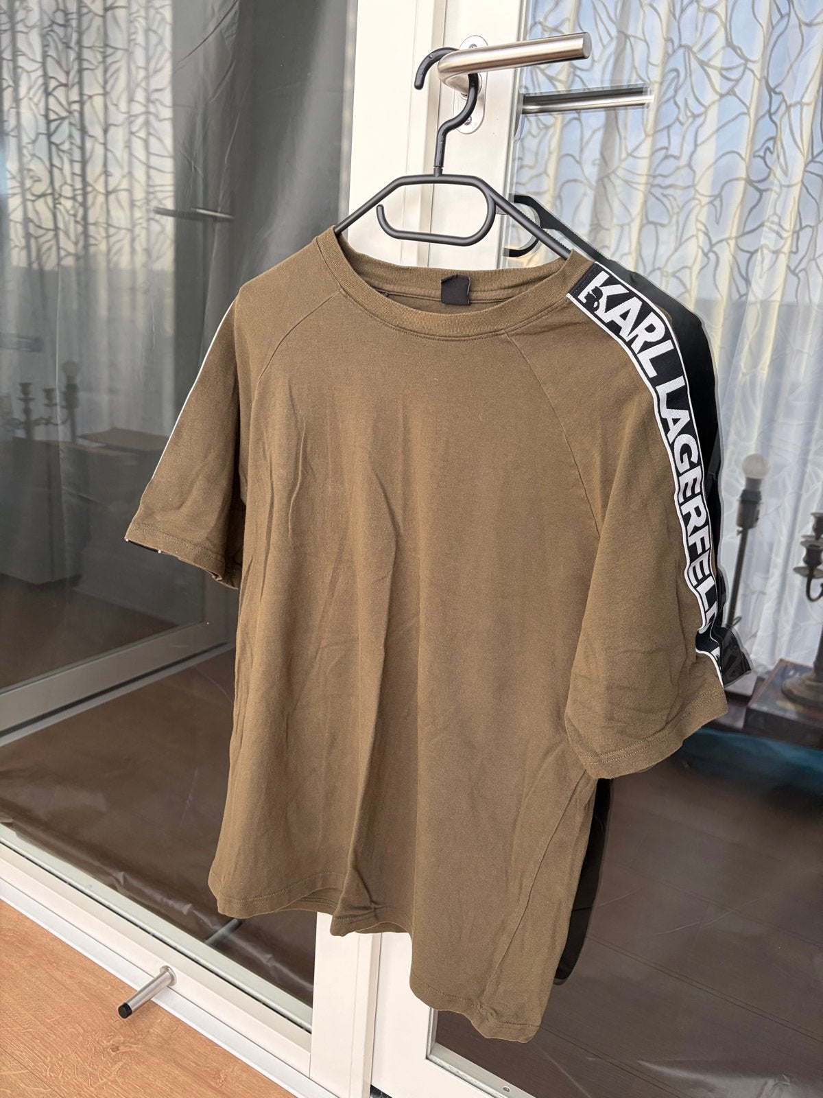 Karl Lagerfeld T-shirt met logoband - Maat M, Ophalen of Verzenden, Gedragen, Maat 48/50 (M), Groen