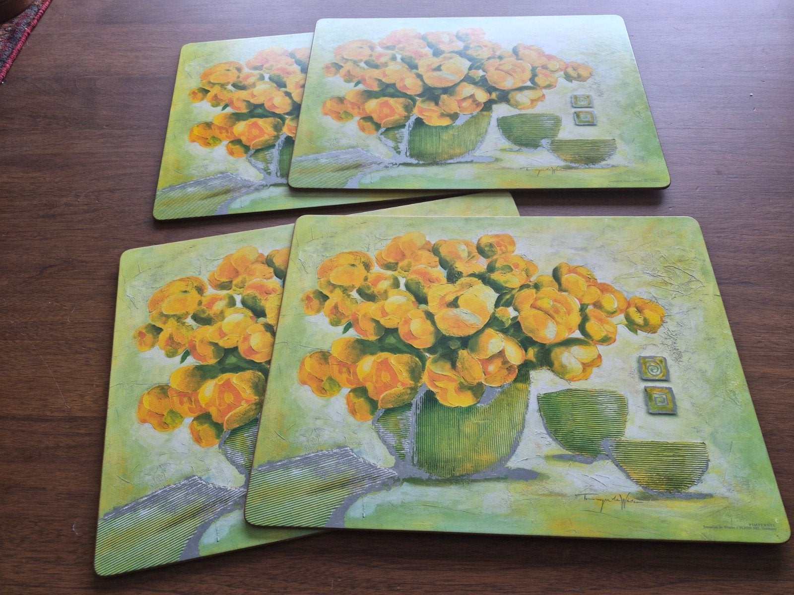 Set van 4 Pimpernel placemats met bloemmotief, Gebruikt, Verzenden, Placemat, Hittebestendig