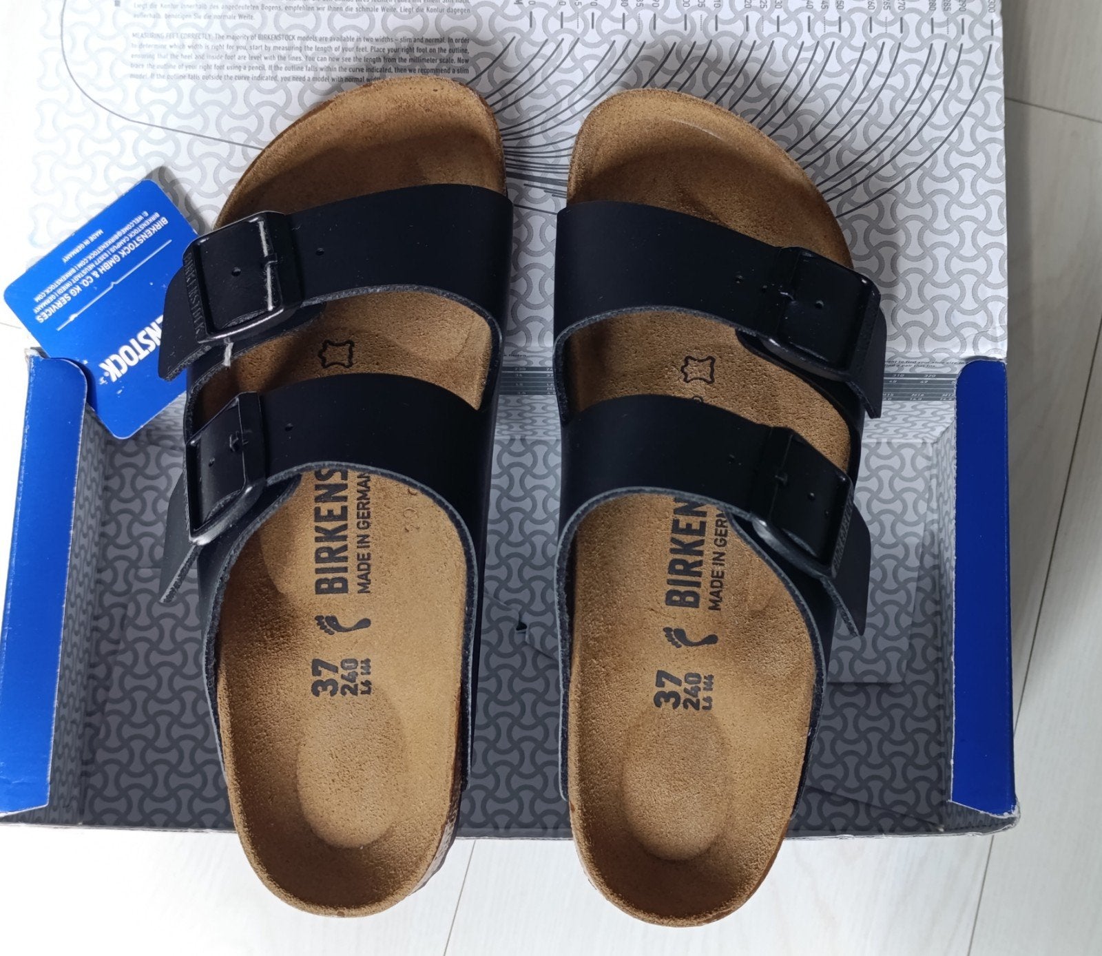 Birkenstock Arizona 37, smalle voet, Zwart, Nieuw, Birkenstock, Sandalen of Muiltjes