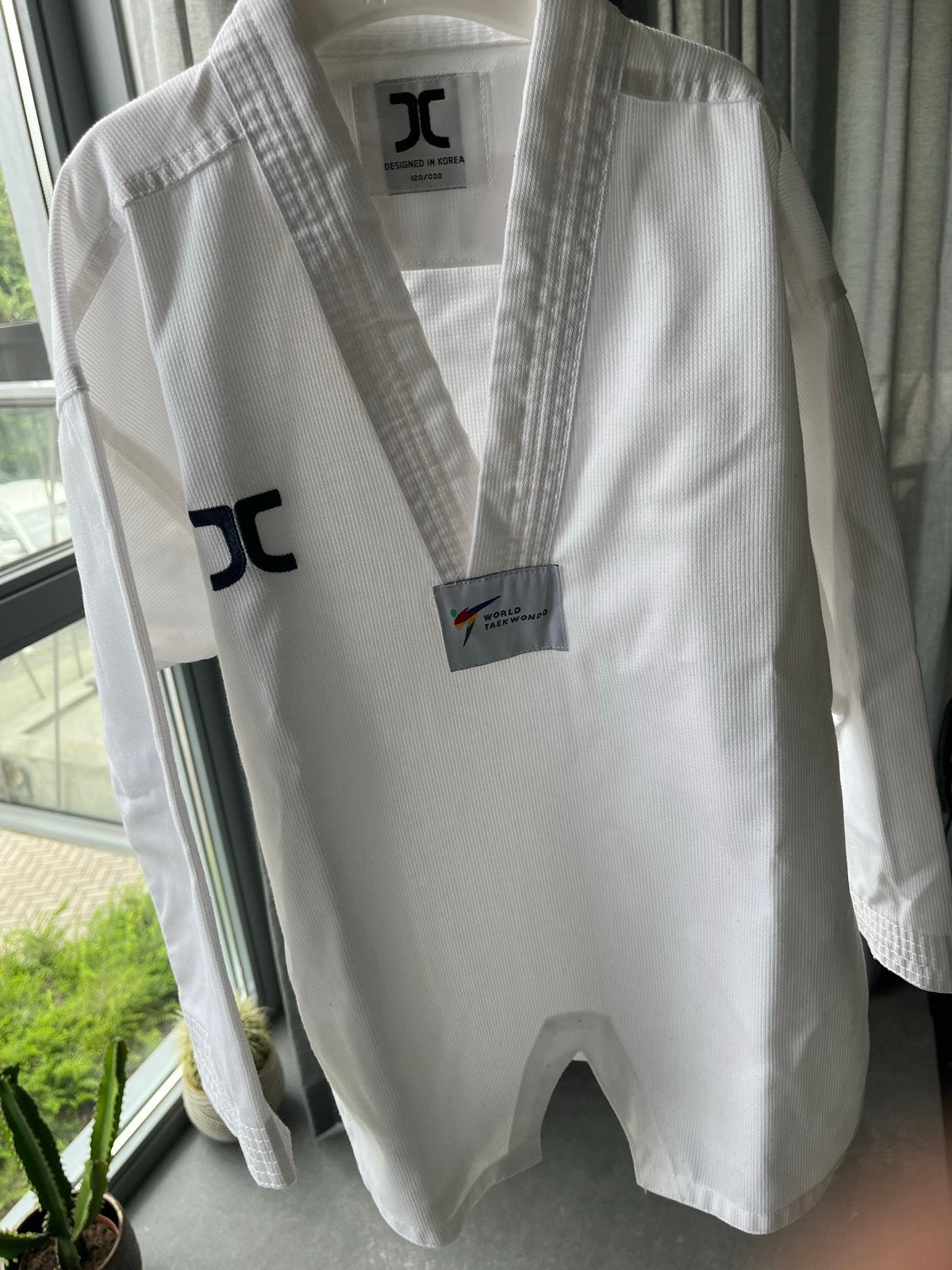 Taekwondo pak, band en tas - Maat 120 - kind, Ophalen, Gebruikt, Taekwondo, Maat XS of kleiner
