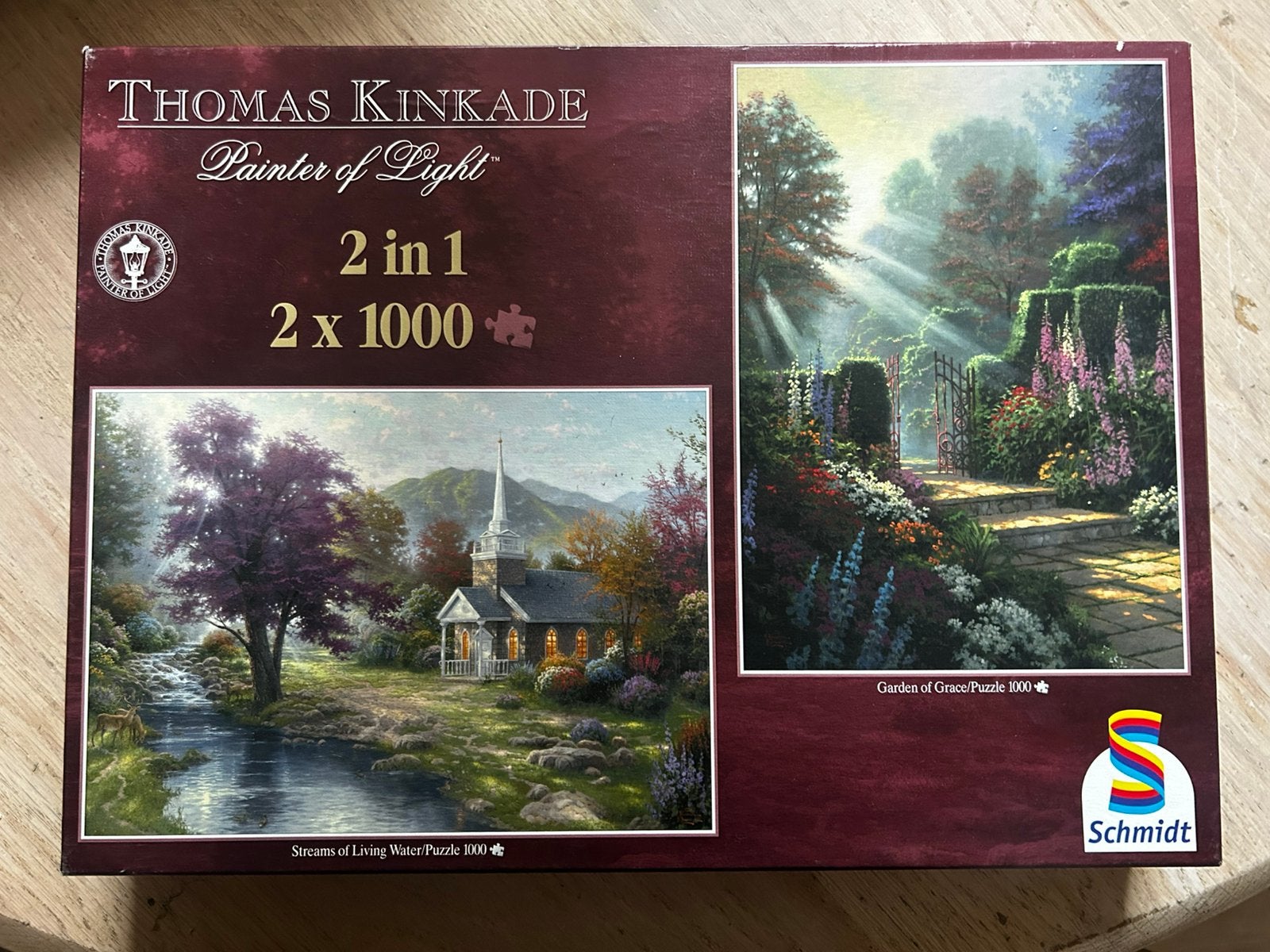 Thomas kinkade puzzel 2 in 1 2x1000 stukjes, Ophalen of Verzenden, Zo goed als nieuw, Overige typen