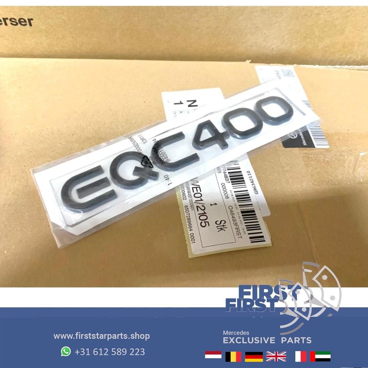 Mercedes N293 W293 EQC 400 ACHTERKLEP BADGE origineel Merced