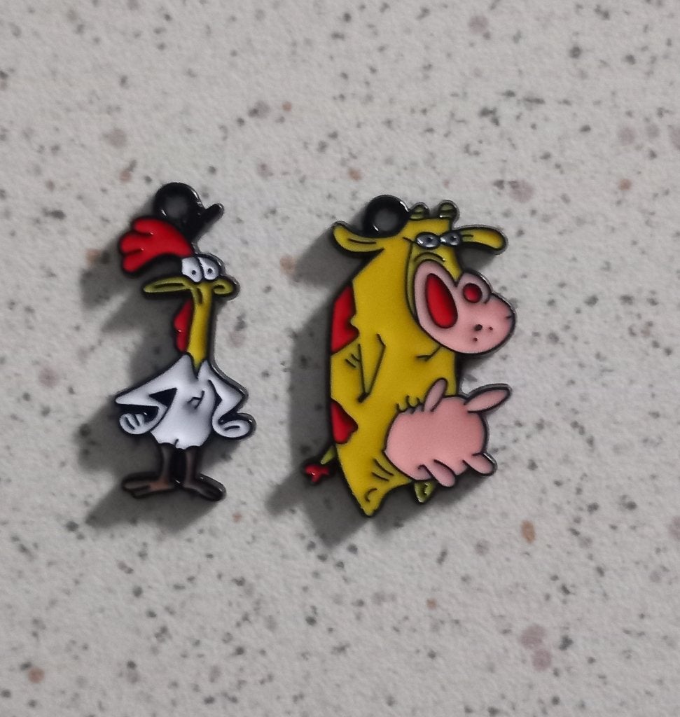 Cow and chicken metalen bedels, Ophalen of Verzenden, Nieuw, Bedel