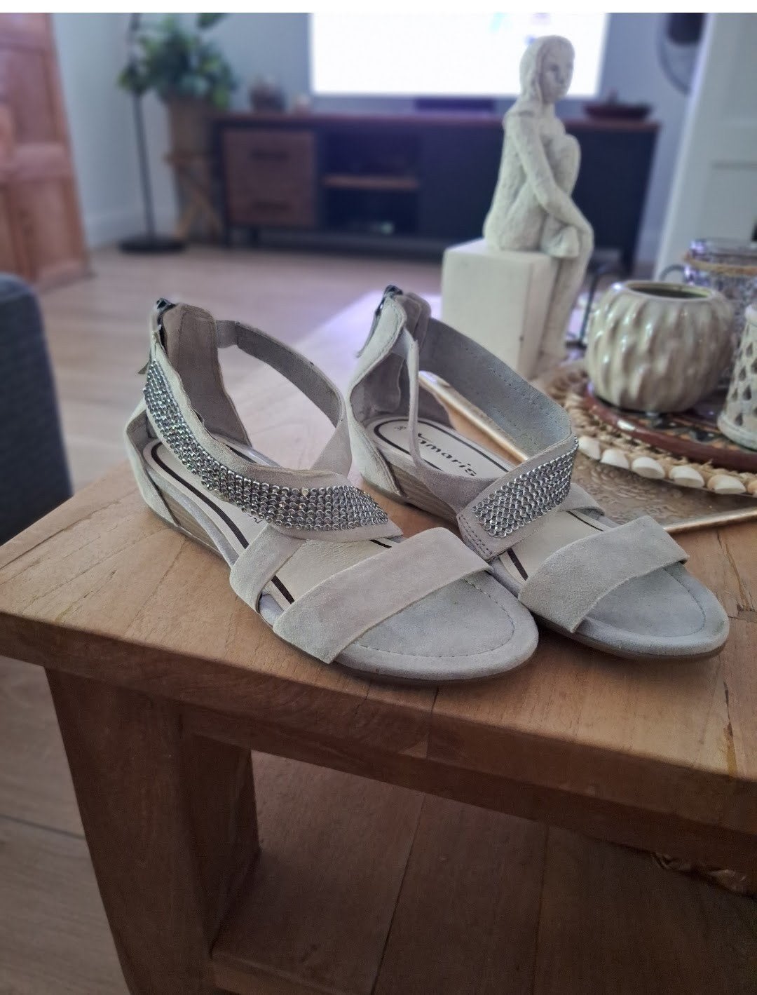 Zgan zomerschoenen van Tamaris., Tamaris, Verzenden, Beige, Sandalen of Muiltjes