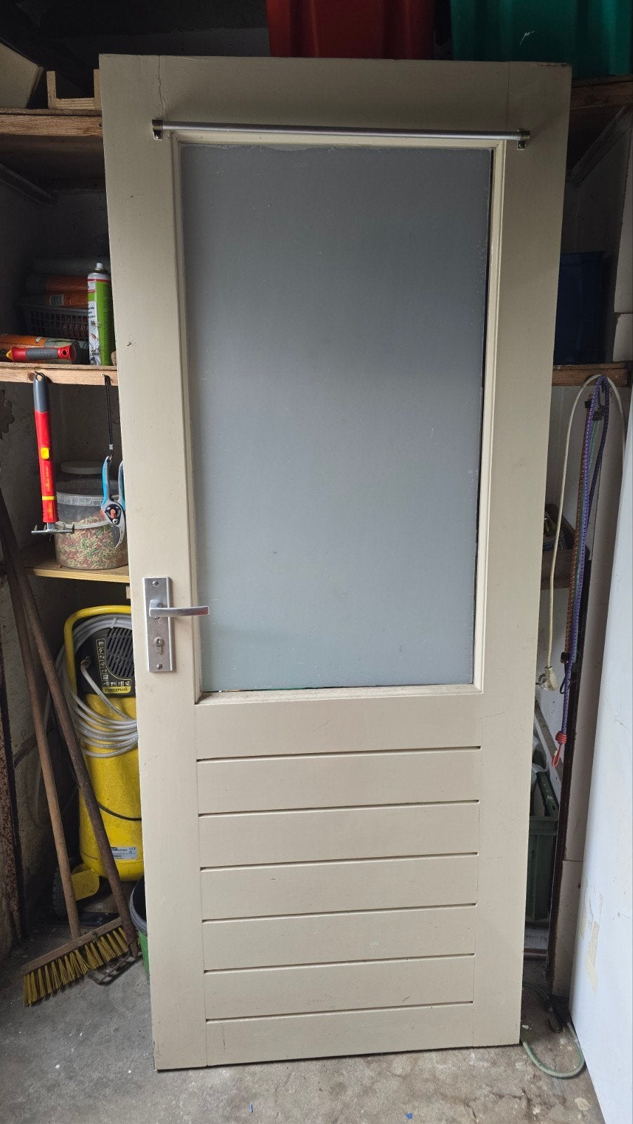 Binnendeur met glas, 205x82 cm, gratis af te halen, Gebruikt, 80 tot 100 cm, Binnendeur, Ophalen of Verzenden