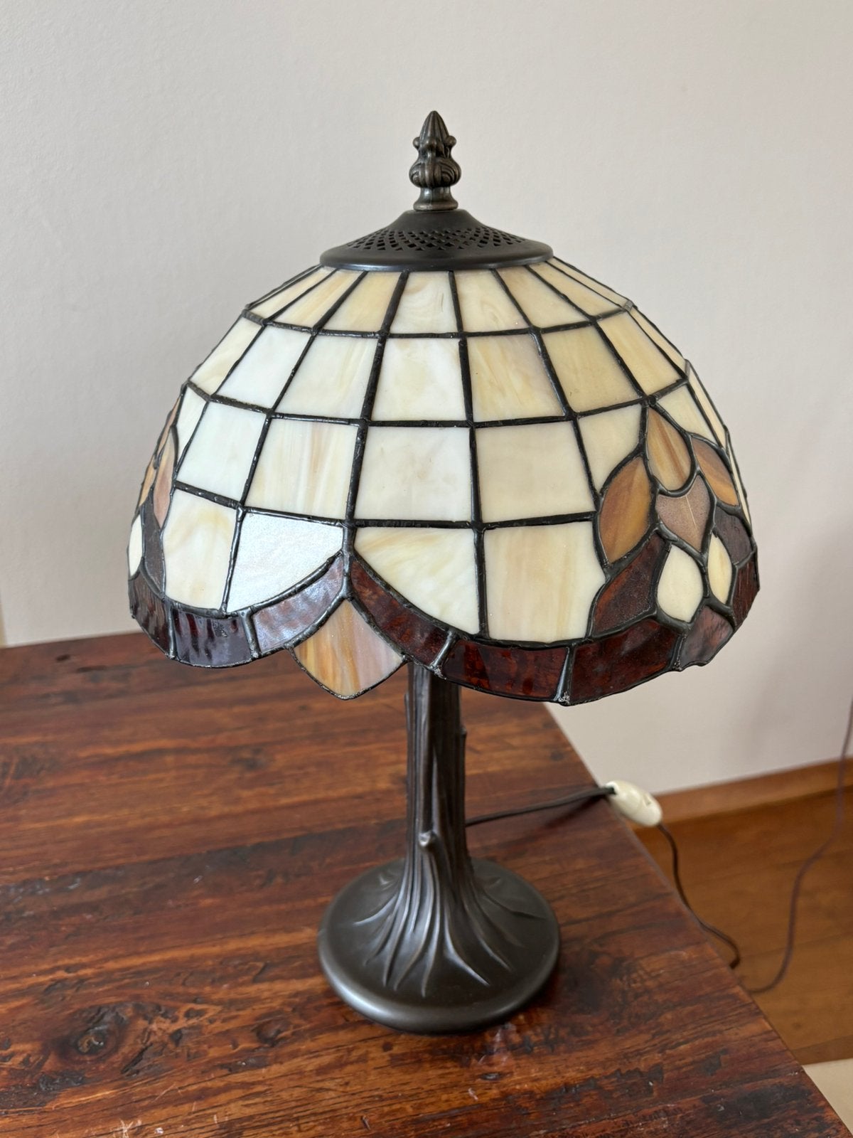 Vintage Tiffany tafellamp | handgemaakt, Huis en Inrichting, Ophalen, Gebruikt, Tiffany lamp, Vintage