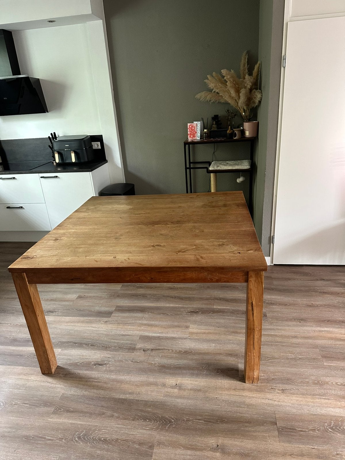 Leuke vierkante eettafel, Ophalen, Gebruikt, Vierkant, 100 tot 150 cm