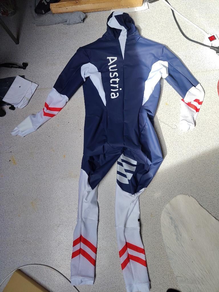 Schaatspak Oostenrijk (rubber), Kleding | Heren, Sportkleding, Maat 52/54 (L), Blauw, Forte, Overige typen