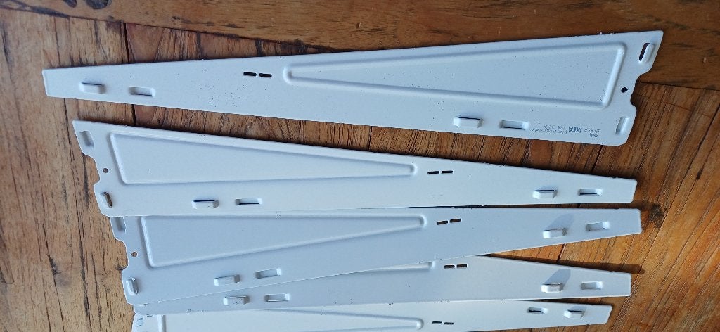 8 Ikea plankdragers, model Boaxel. Lengte 40 cm., Ophalen, Minder dan 50 cm, Nieuw, Minder dan 100 cm