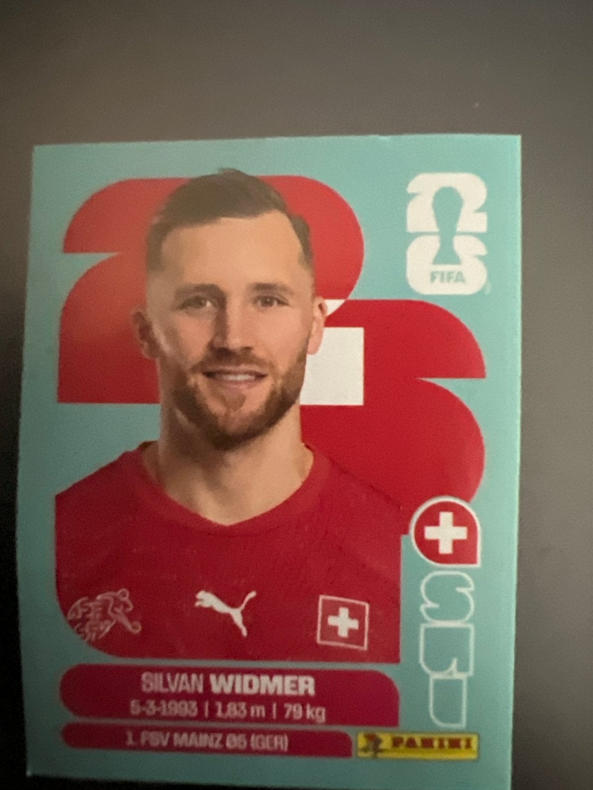 Silvan Widmer Panini wk 2026 Voetbal Sticker, Verzamelen, Sportartikelen en Voetbal, Verzenden, Nieuw, Buitenlandse clubs, Spelerskaart