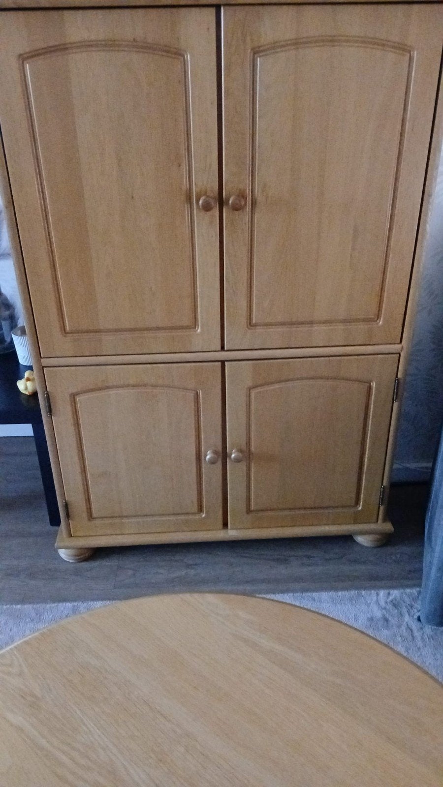 TV meubel en salontafel set - Licht hout, Gebruikt, 100 tot 150 cm, 100 tot 150 cm, Ophalen of Verzenden