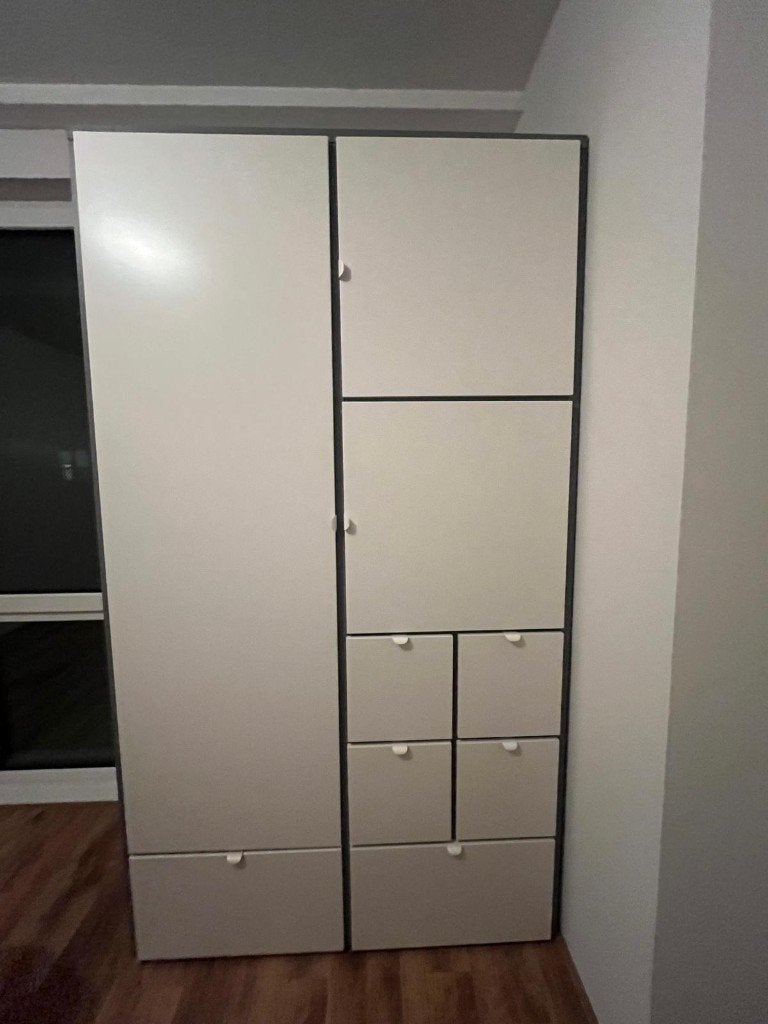 IKEA Kledingkast VISTHUS Wardrobe, grey/white, 122x59x216 cm, IKEA PAX, Gebruikt, 100 tot 150 cm, Eikenhout