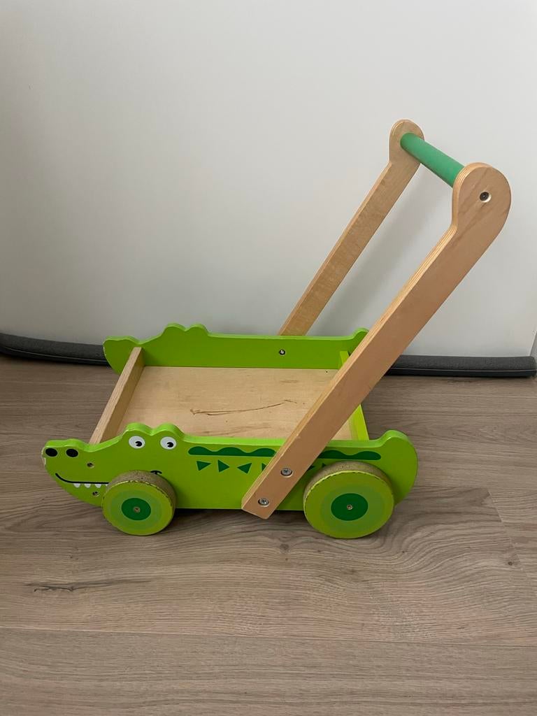 Houten loopwagen krokodil, Ophalen, Gebruikt, Overige typen, Met wieltjes