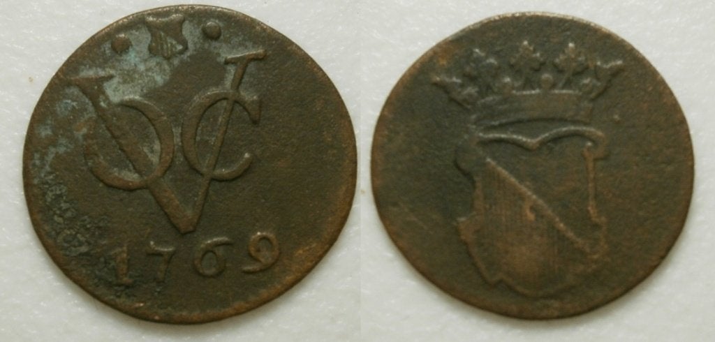 PD11446 Utrecht VOC ½ Duit 1769 - R, Ophalen of Verzenden, Vóór koninkrijk, 1 cent, Losse munt