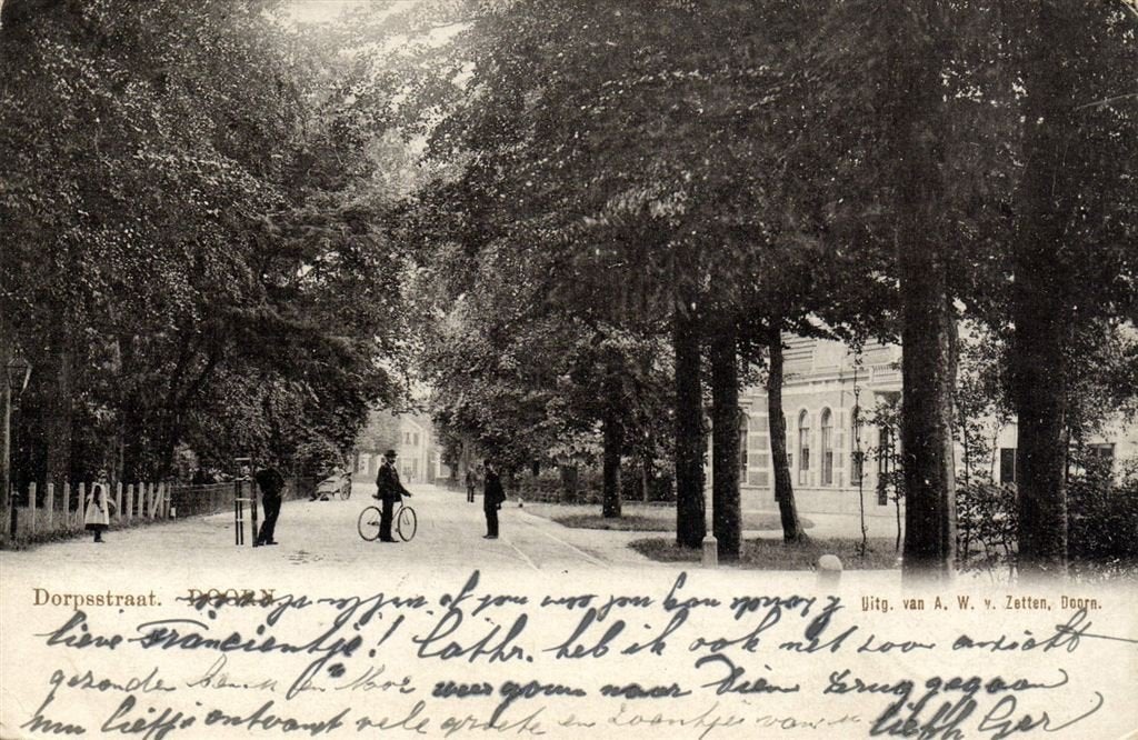 Dorpsstraat. Doorn. - volk fiets - 1902 gelopen, Verzenden, Voor 1920, Gelopen, Utrecht