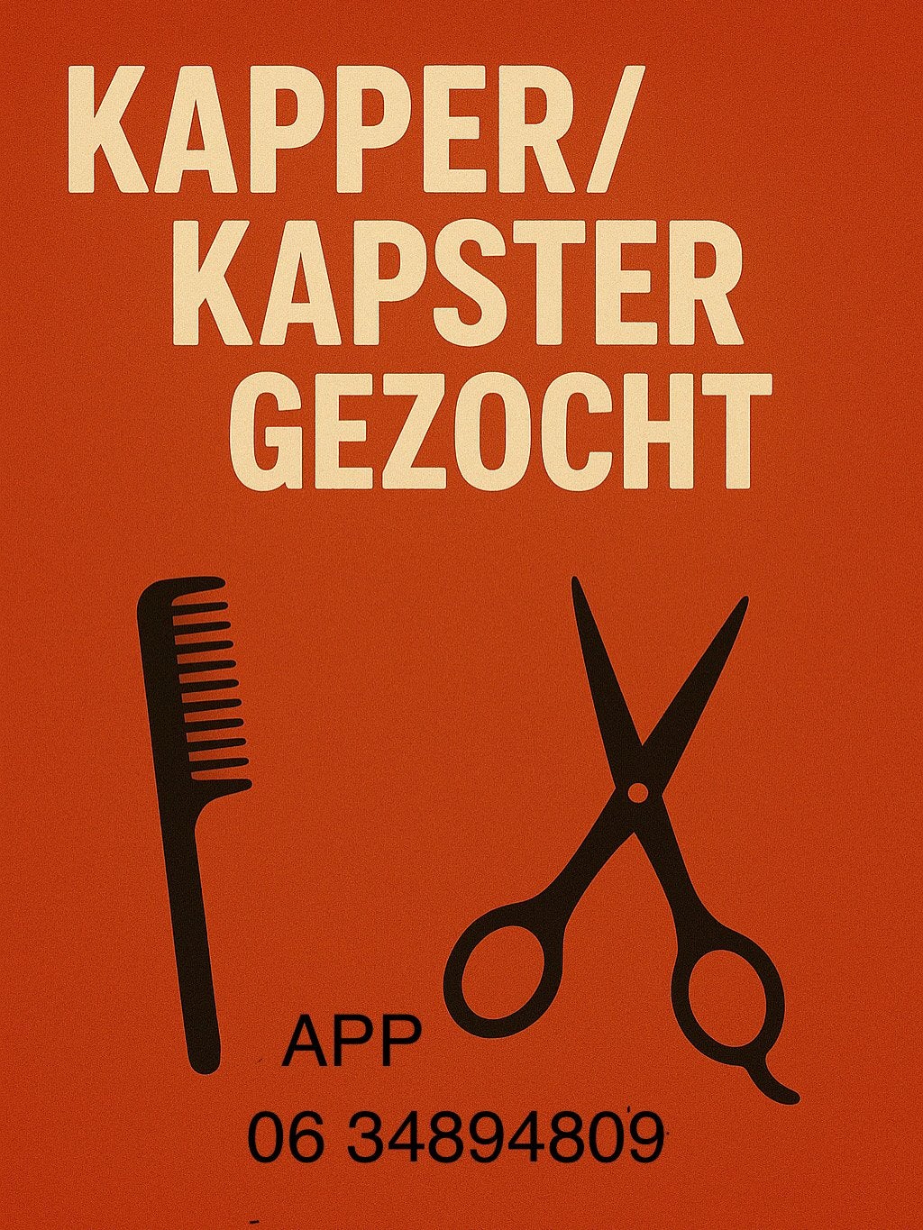 KAPPER/KAPSTER GEXOCHT 50/50 basis of stoelverhuur  in TIEL, Ophalen