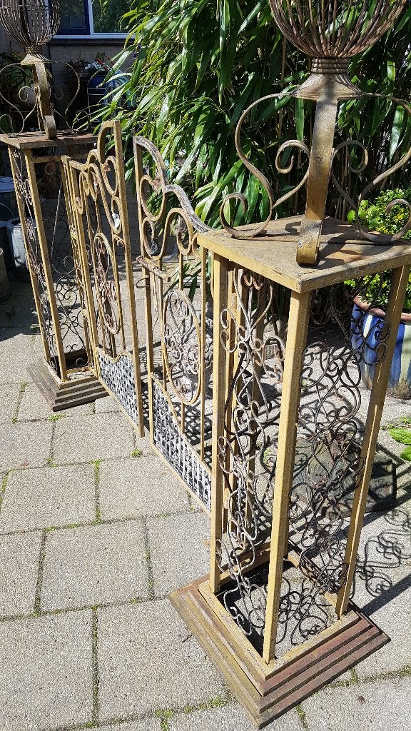 Prachtige smeedijzeren deco stijl tuinpoort(brocante), Ophalen, Gebruikt, 150 tot 200 cm, Looppoort