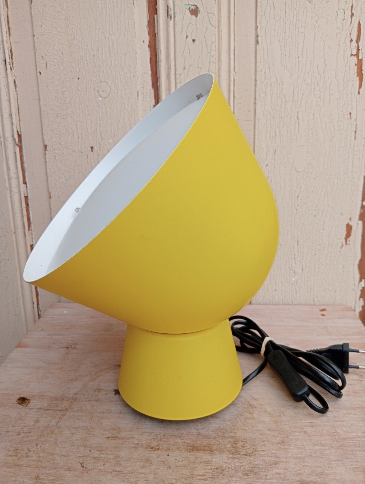 Vintage Gele Tafellamp/Wandlamp - Design Ola Wihlborg, Huis en Inrichting, Metaal, Overige merken, Gebruikt, Geel