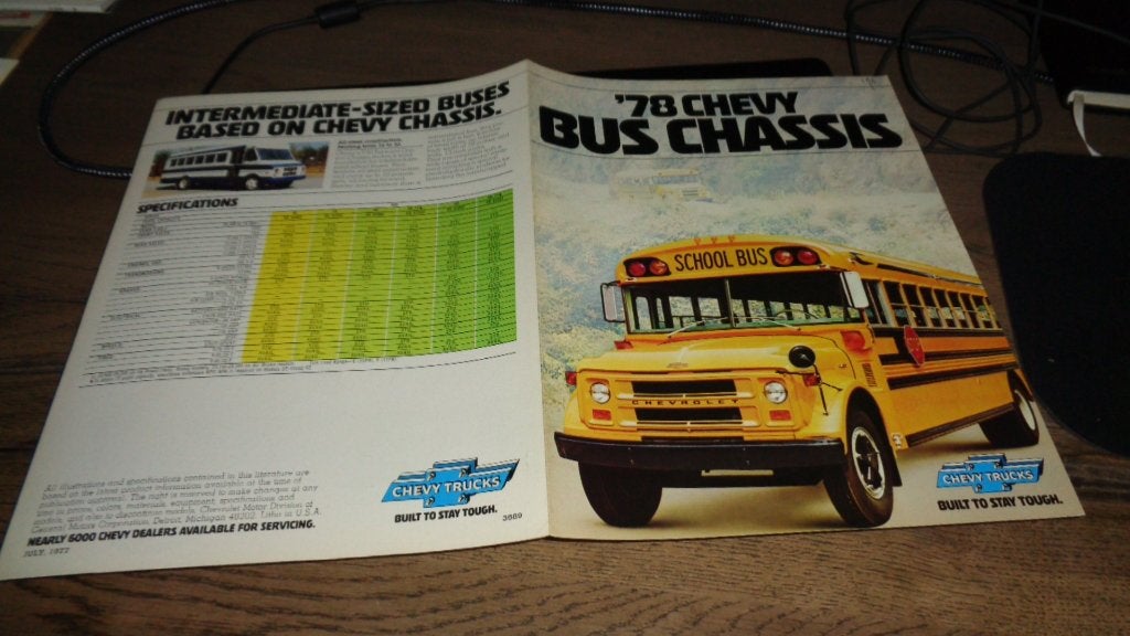 USA Folder CHEVY  BUS CHASSIS    1978, Verzenden, Nieuw, Overige merken