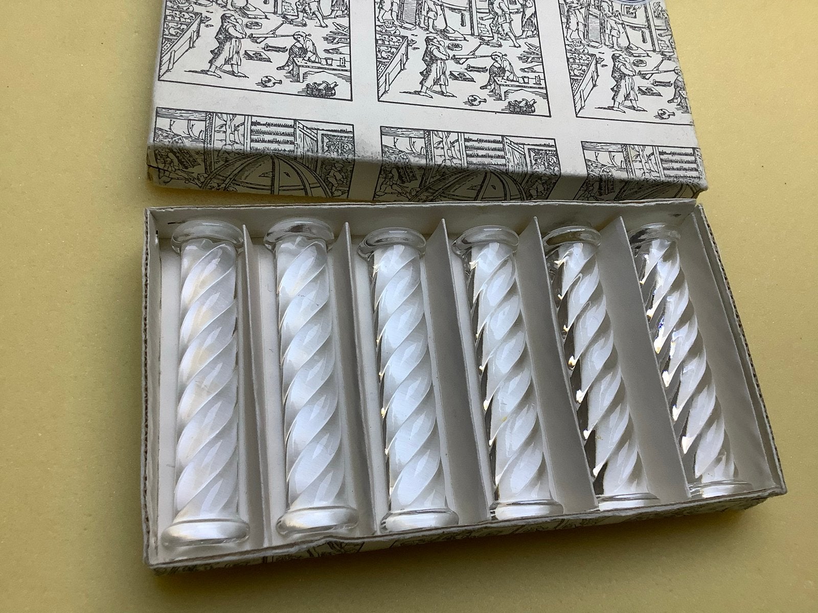 Set van 6 glazen messenleggers - Collection Ville d'Orange, Ophalen of Verzenden