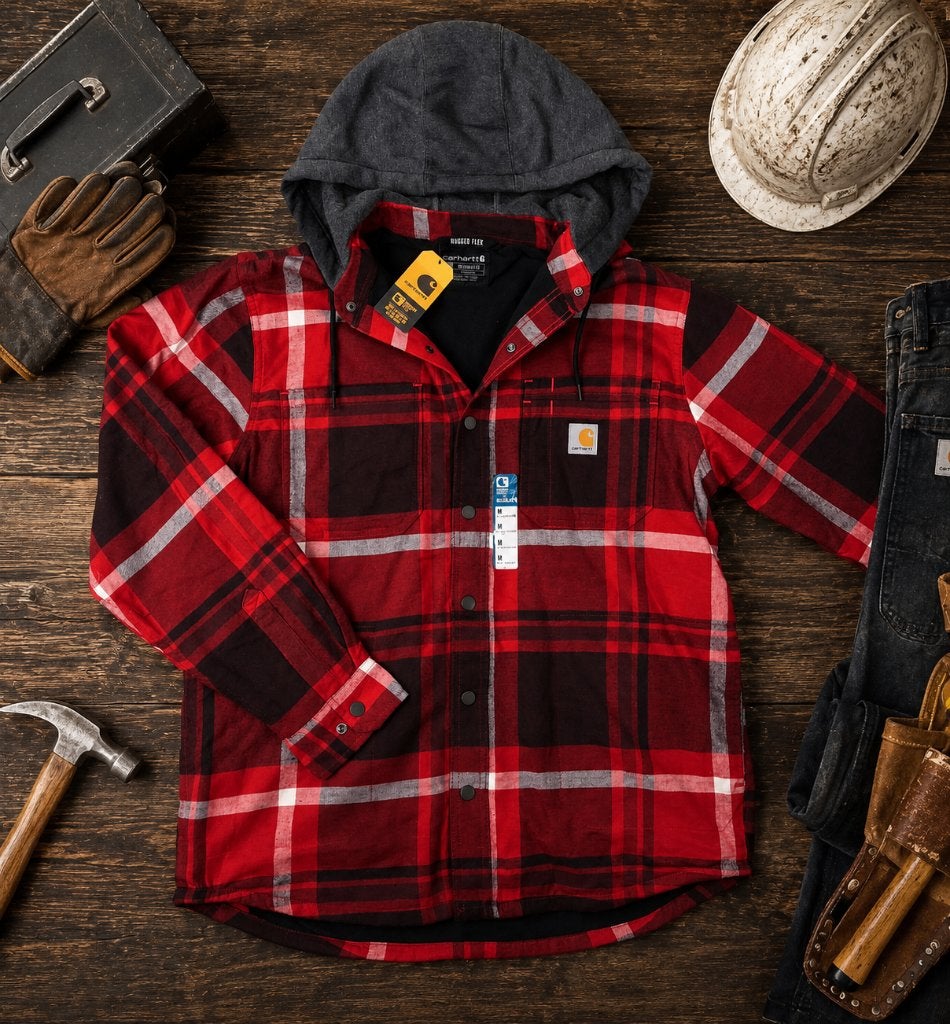 Carhartt Jacket Heren | Maat M | Rood Geruit, Maat 48/50 (M), Carhartt, Nieuw, Ophalen of Verzenden