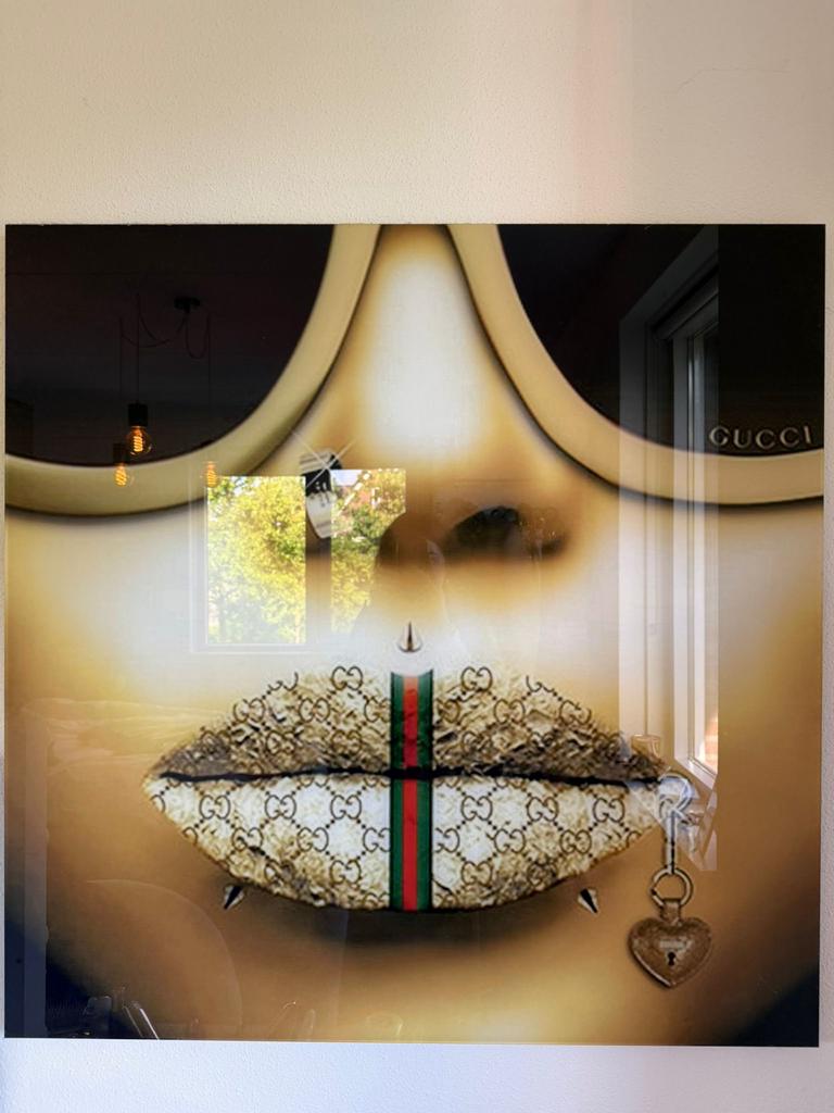 Gucci Lippen Kunstwerk - Modern en Stijlvol, Ophalen of Verzenden